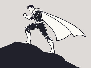 super hero character silhouette vector illustration