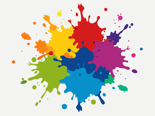 colorful ink splashes vector 