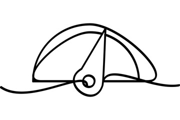Speedometer illustration with continuous line design. Attractive abstract line art design.