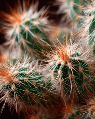 Close-up of a Cactus with Orange Spines