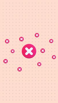 3D Animation Of A Wrong Or Error Icon In Vertical Video Format. Suitable For Tutorials, Warnings, Presentations, And Explainer Videos.