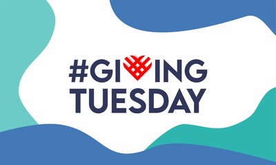 Giving Tuesday, the world's day of charity giving with a line forming a heart.  banners and social media posts, vector banner