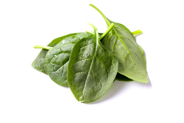 Fototapeta premium Spinach leaves isolated on white background
