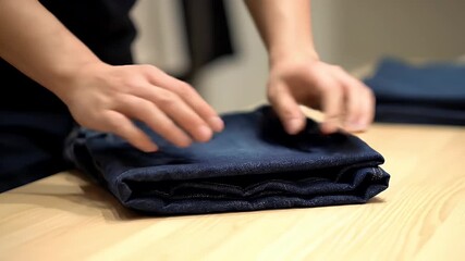 Folding Jeans Neatly: A Step-by-Step Guide for Organized Storage.