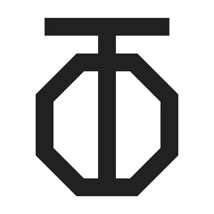 Obraz premium manganese alchemy line icon – geometric mystical design