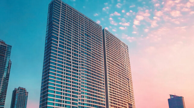 Architecture details Glass wall Modern building exterior Abstract futuristic background