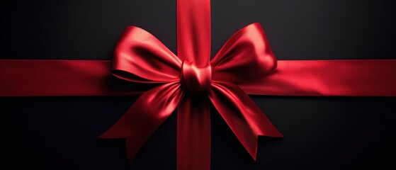 Elegant Gift with Red Satin Ribbon and Bow