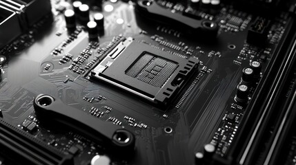 Fototapeta premium Close-up Computer Motherboard CPU