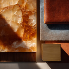 orange, mood board interior design materials 
