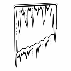 Icicles hanging from a surface