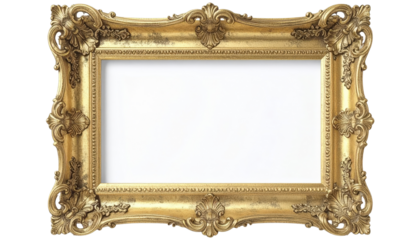 Ornate Golden Picture Frame with Intricate Carvings 1.