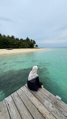 Peaceful Moment by the Tropical Beach