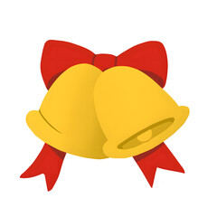 Christmas Bells with Red Ribbon Bow