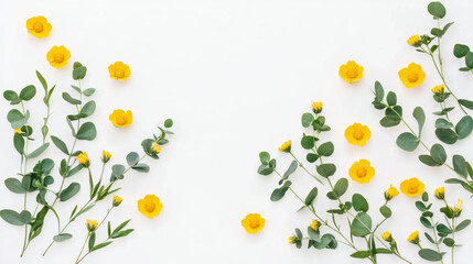 beautiful spring flowers on pastel background