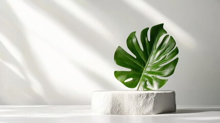 Minimal product placement. white podium display for product presentation