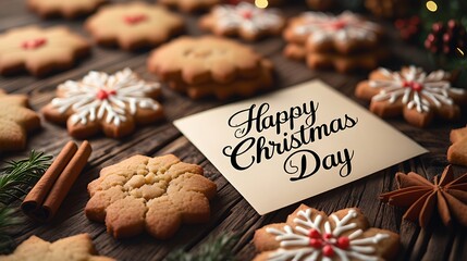 Festive christmas cookies happy day greeting illustration images