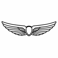 Naklejka premium Flying eagle with wide wings vector illustration