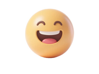 Fototapeta premium Smiling Emoticon 3D Render Transparent Background