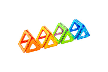 Educational magnetic construction toy step 3 – triangle pattern connection