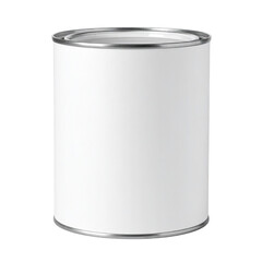 White paint can. Simple, cylindrical shape on black