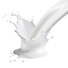 milk splash isolated on white and transparent, background