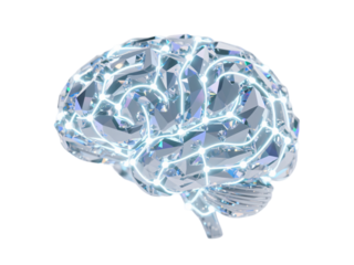 Wire AI Brain Transparent Background