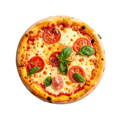 Mini pizza isolated on white transparent background