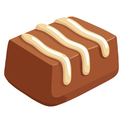 sweet chocolate praline candy snack flat color vector illustration template design