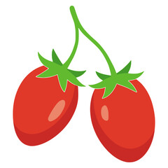 Red tomato nature food tasty delicious flat color vector illustration template design