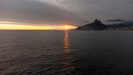 Sunset at Arpoador Beach, Rio de Janeiro, Brazil