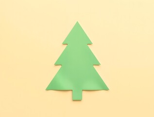 Obraz premium abstract pop art pastel neon illustration of stylized Green paper with Christmas tree shaped cutout on matching background