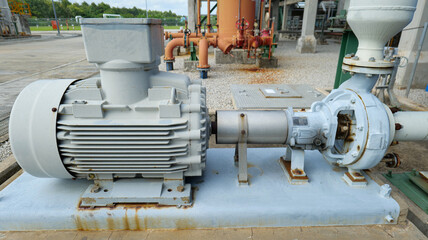 Induction motor installed in an industrial factory to convert electrical energy into mechanical energy,