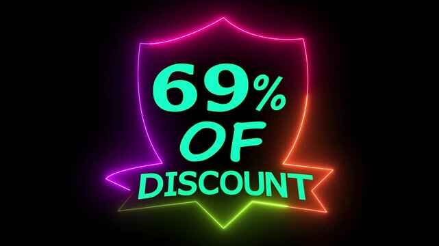 Neon Arrow 69% Discount Display Vertical Video Animation for Marketing Promotion