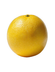 Close-up of a round, bright yellow citrus fruit