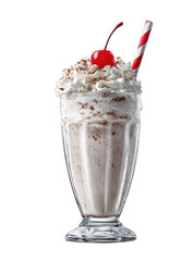 Classic milkshake with whipped cream and cherry