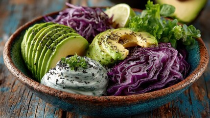 Vibrant vegetable bowl kitchen food photography rustic setting close-up healthy eating concept