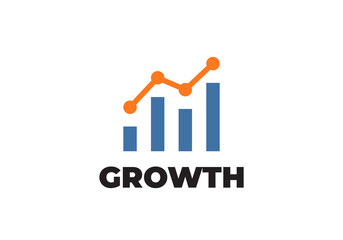 growth statistics icon logo vector