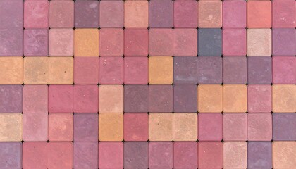 Varied square tiles create a textured surface