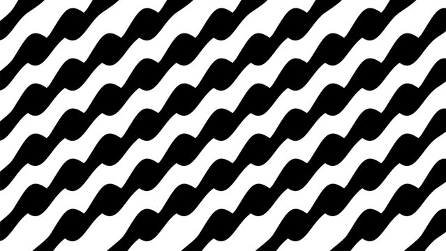 Abstract black and white wavy stripe pattern forming dynamic diagonal lines for modern card background, poster element, or minimalist business design layout - Powered by Adobe