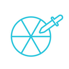 Color picker. Pipette and color wheel.  Isolated on white background. Blue icon set.