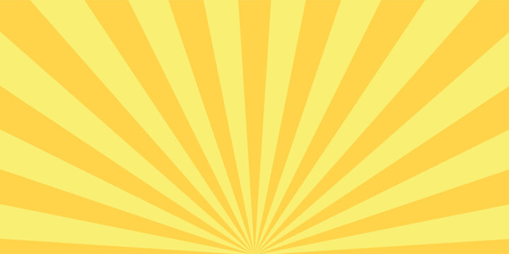 Sunrise sunbeam rays, yellow lines background, light