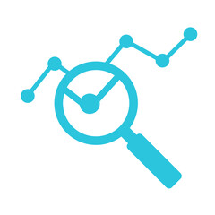 Market research, Magnifying Glass icon, Zoom icon. Isolated on white background, From blue icon set