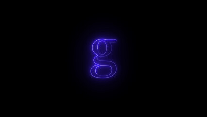 A glowing neon purple number eight illuminated against a stark black background representing concepts of infinity and eternity