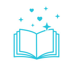 Most beautiful story ever icon. Isolated on white background. Blue icon set.