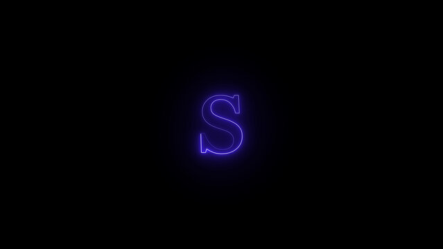Abstract glowing electric blue letter s formed by neon light against a deep black background - Powered by Adobe
