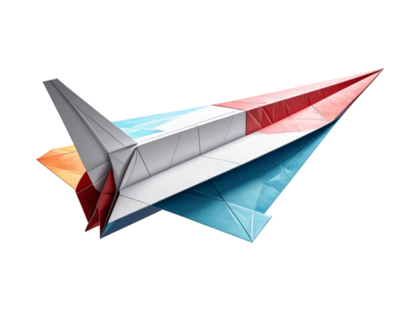 paper airplane isolated on white and transparent, background - Powered by Adobe