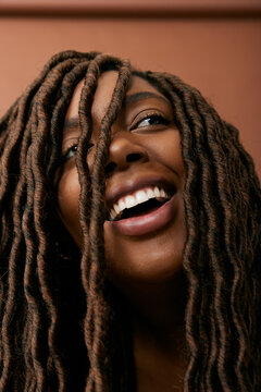 Upward Glance with Joyful Expression