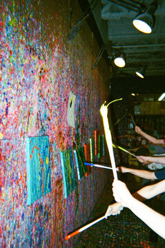 Vibrant Art in an Interactive Studio Painting Session