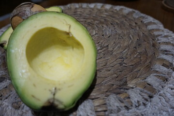 avocado on black background