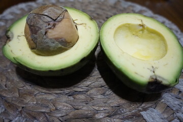 avocado on black background